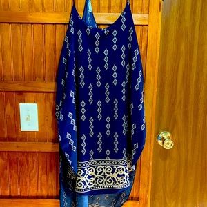 Blue and gold dress